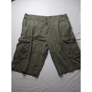 BKE Buckle Black Mens Green Cargo Shorts Size 36 x 24 Athletic Fit Grunge